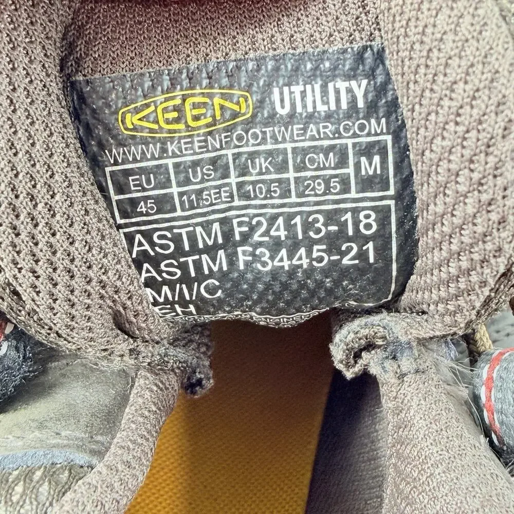 KEEN Utility Lansing Mens Low Steel Toe Work Shoes Size 11.5E Brown Hiking Clean